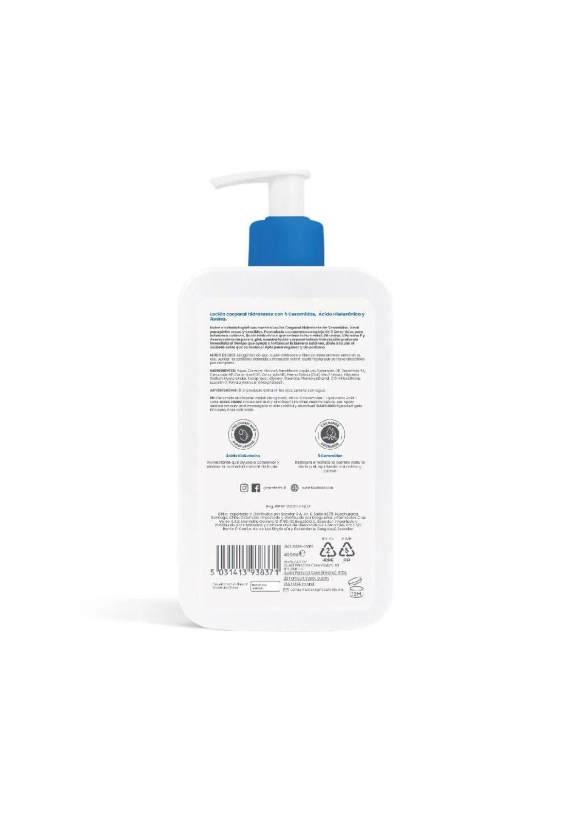 Locion Corporal Hidratante Piel Seca a Muy Seca 400ml Ceramide-2