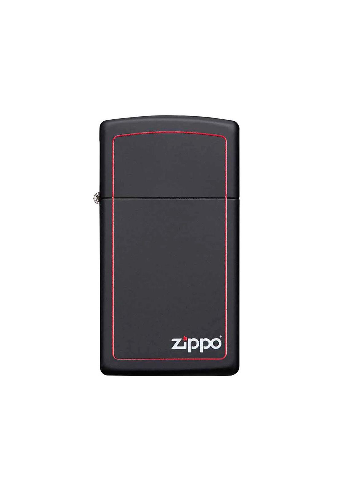Encendedor Zippo Slim Black And Red Borde Rojo Zp1618zb-0