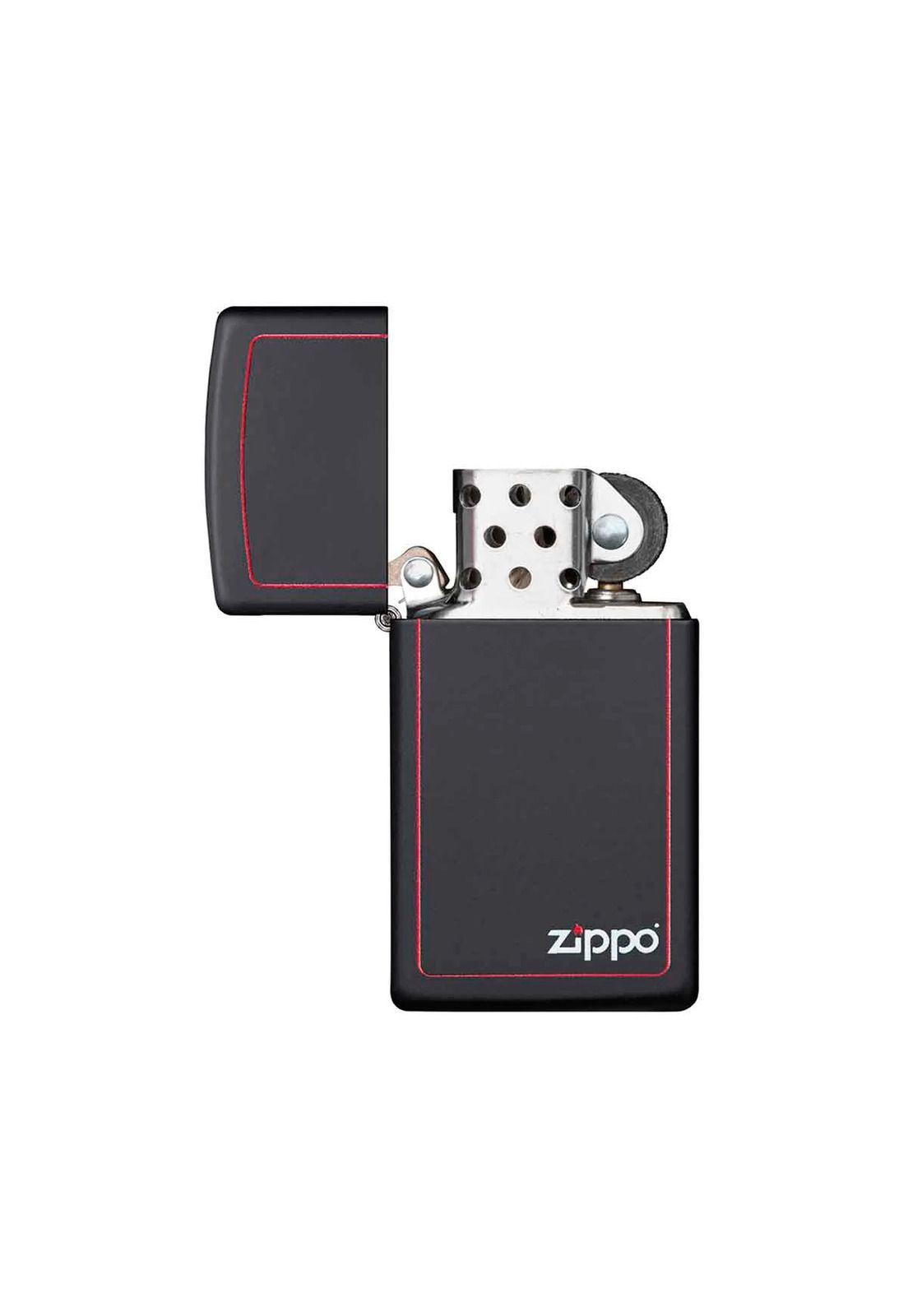 Encendedor Zippo Slim Black And Red Borde Rojo Zp1618zb-2