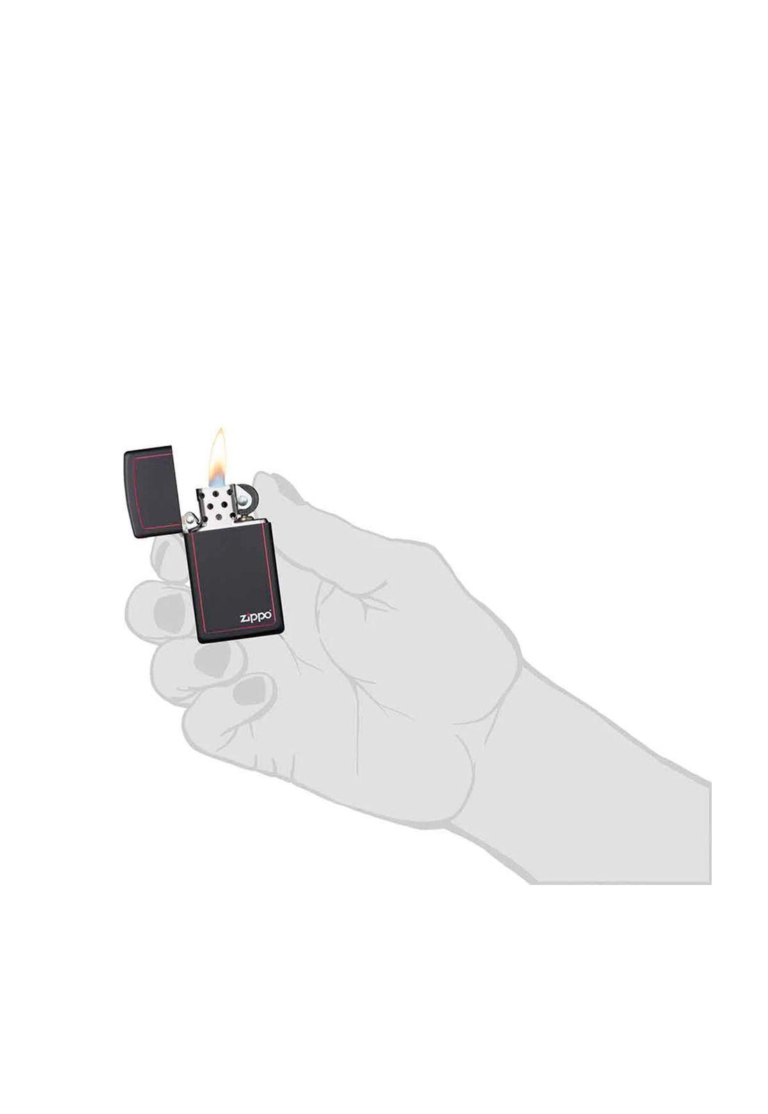 Encendedor Zippo Slim Black And Red Borde Rojo Zp1618zb-4