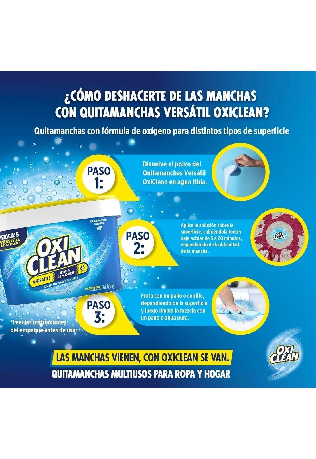Quitamanchas En Polvo Oxiclean Versatile 1.36 Kg 65 Cargas-3