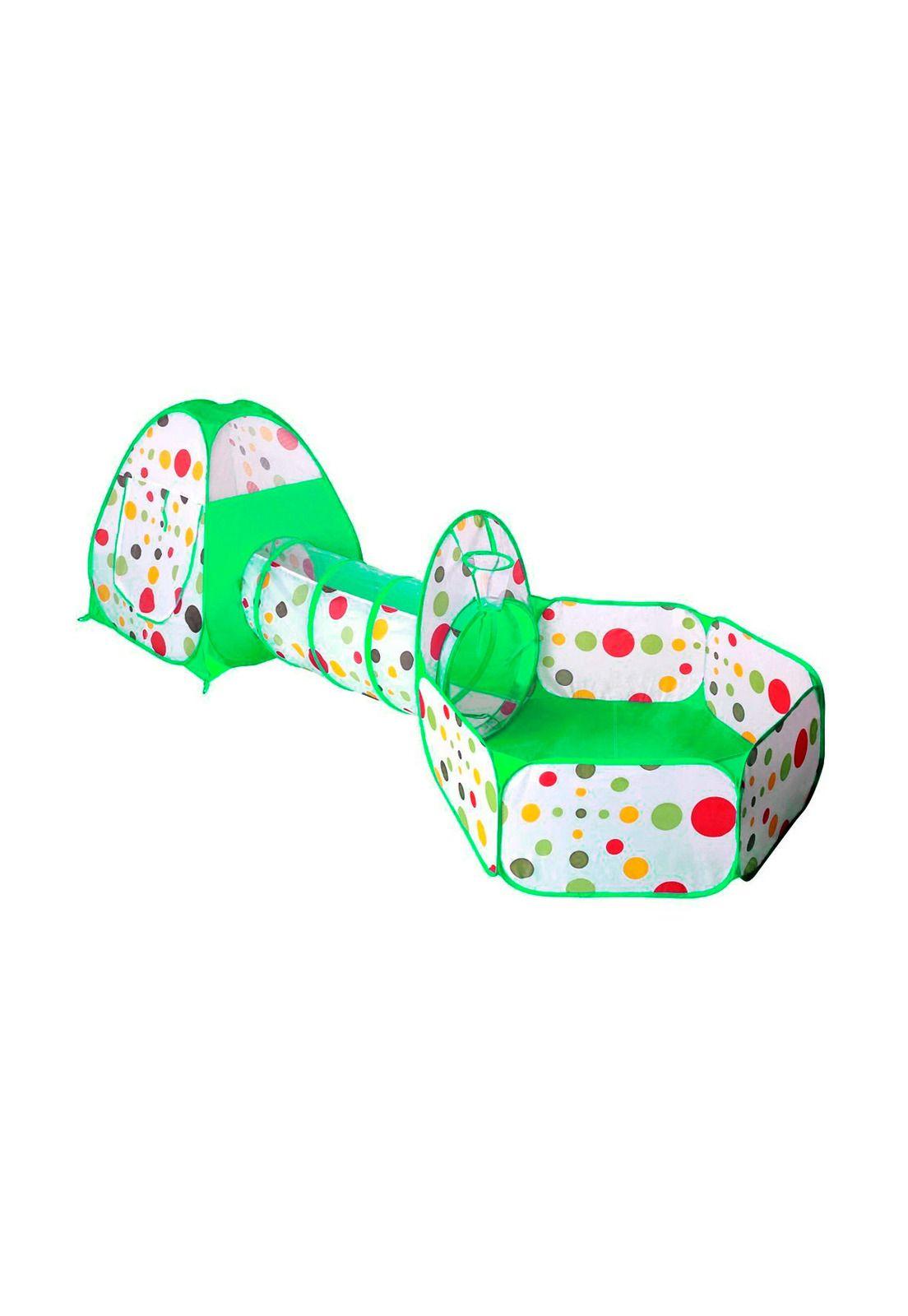 Carpa Tunel Plegable Para Niños Verde-0