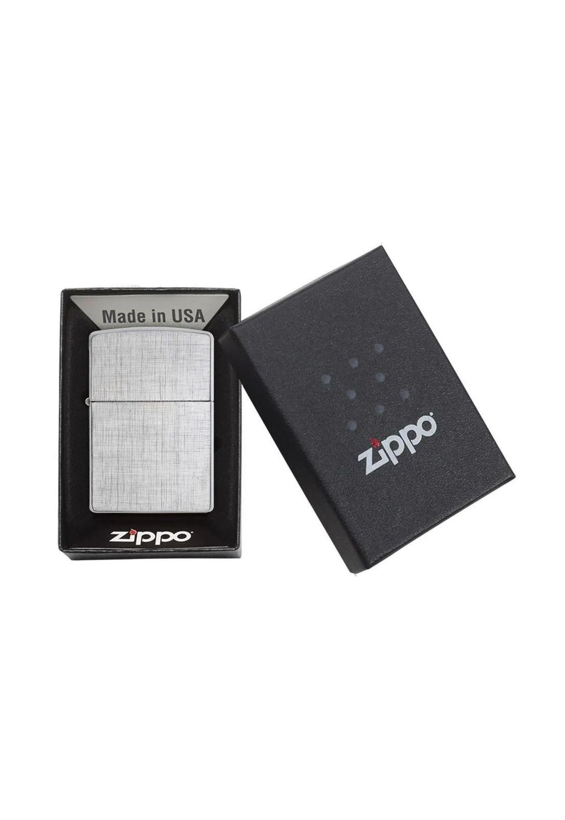 Encendedor Zippo Classic Linen Weave Plateado ZP28181 (Talle:Tamaño Único)-4