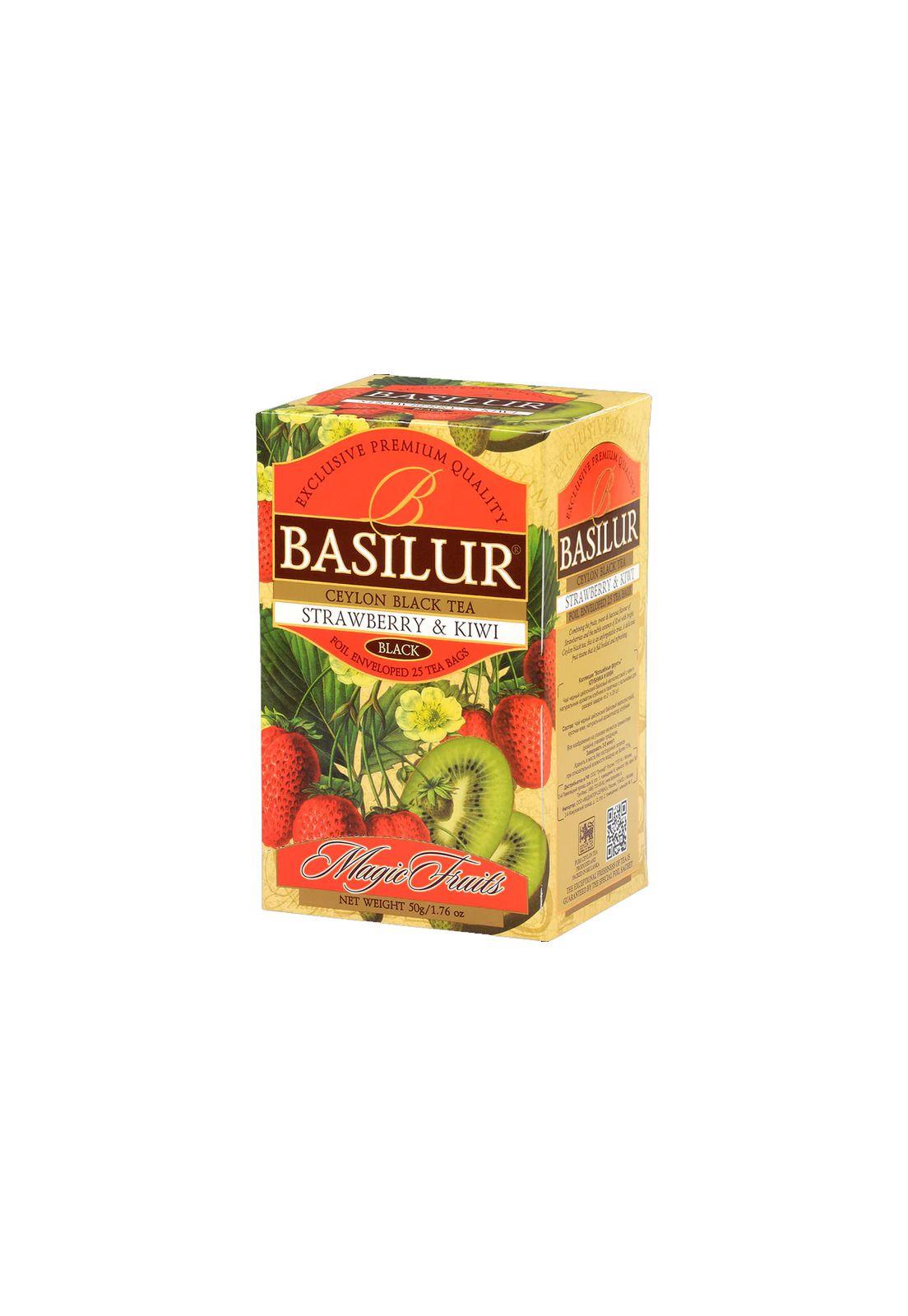Te Negro Basilur Frutilla Kiwi Caja 25 bolsas-3