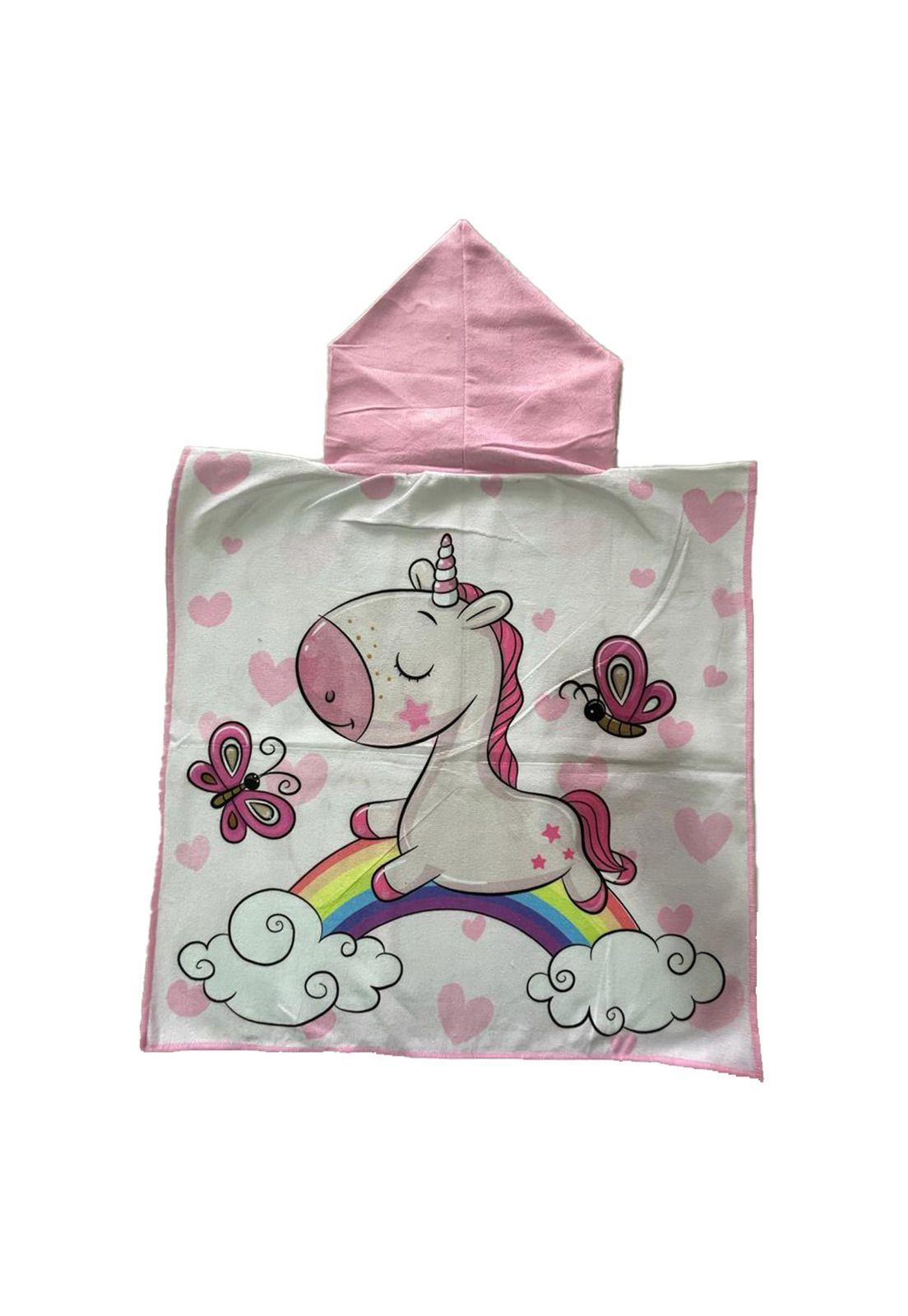 Toalla Para Niña Con Capucha Microfibra Unicornio 10-1