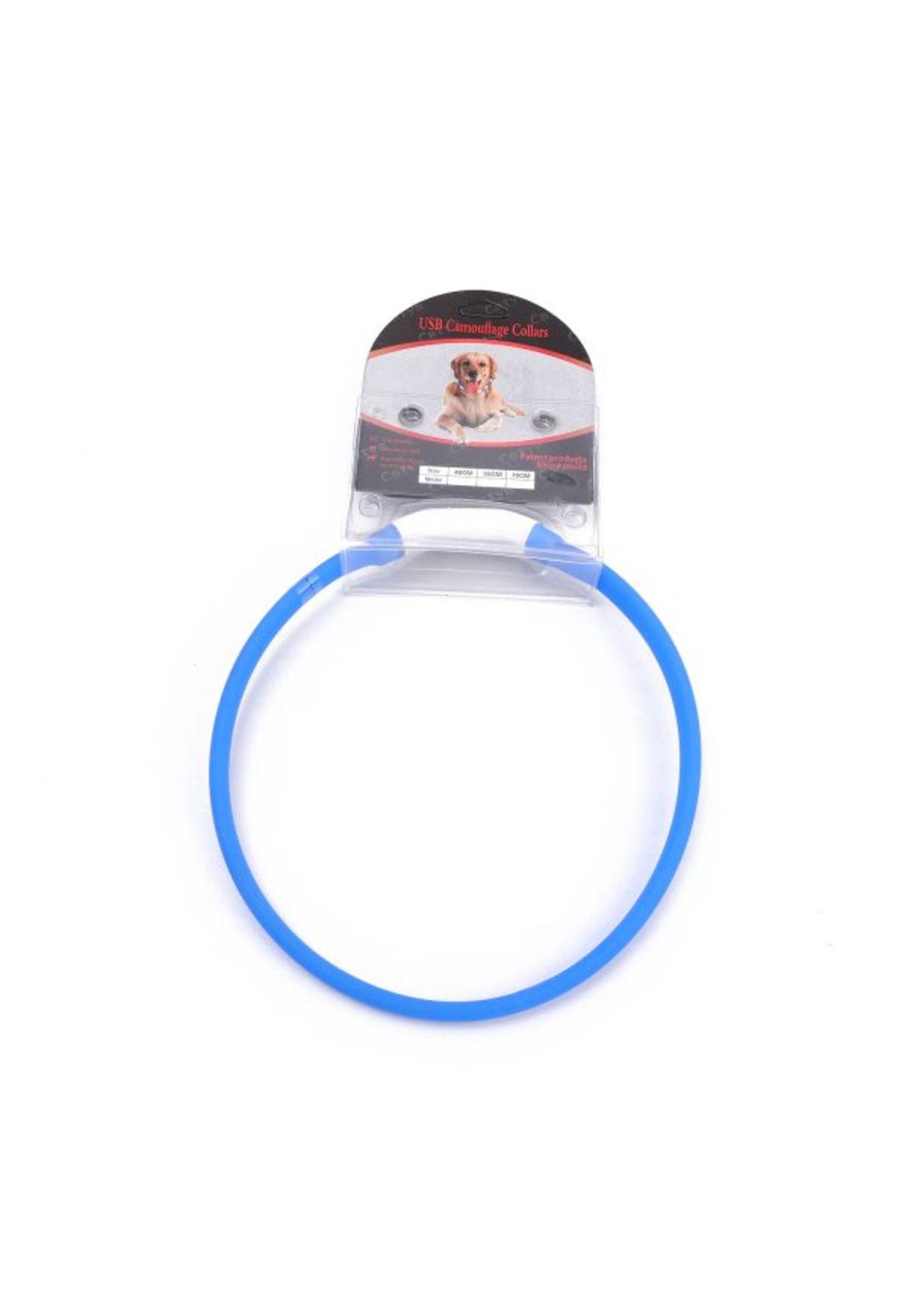 COLLAR CON LUZ DE GOMA AZUL MASCOTA USB TALLA S-0