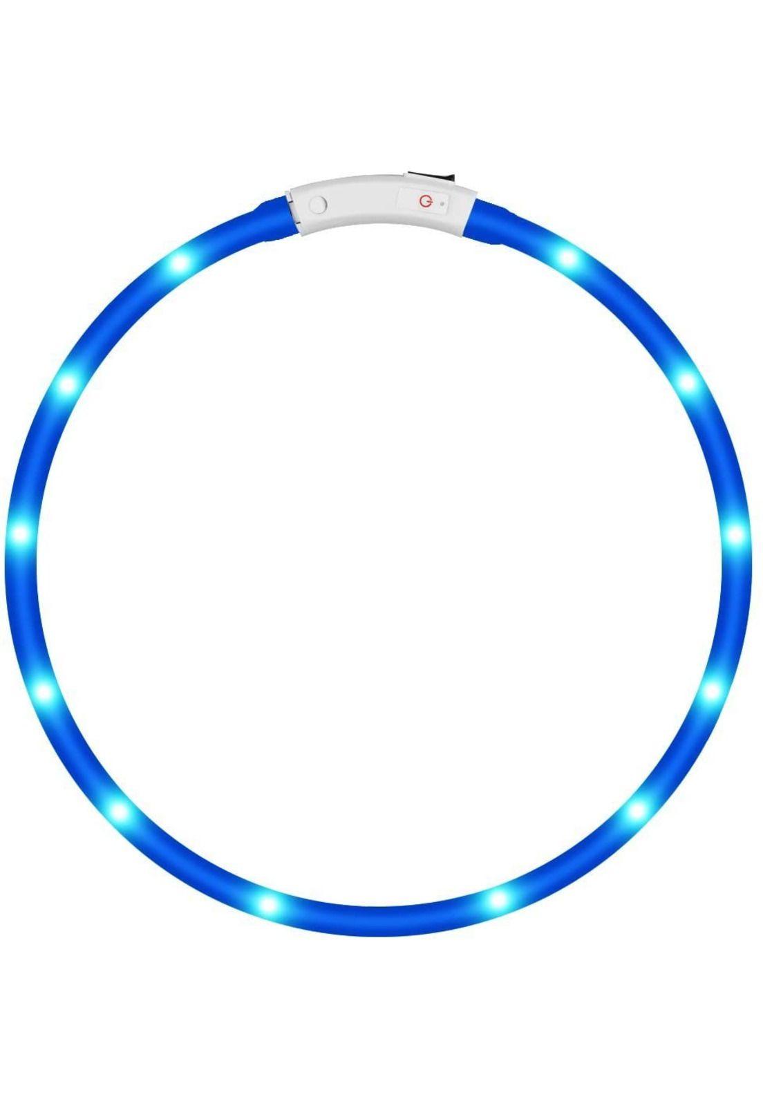 COLLAR CON LUZ DE GOMA AZUL MASCOTA USB TALLA S-1