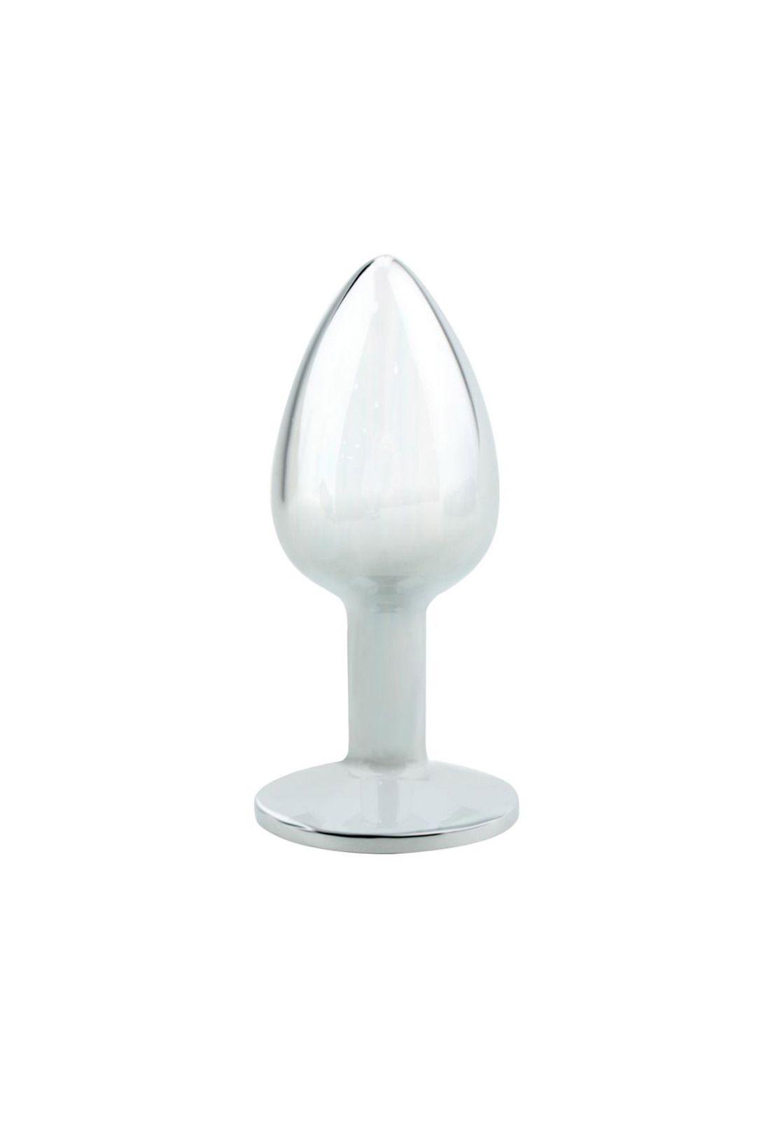 Plug Anal Acero Cristal Corazon Transparente Talla S-3