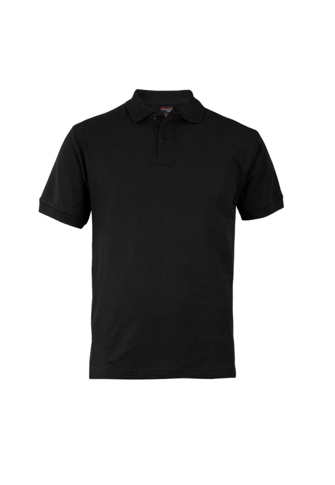 Polera Pique Lisa Manga Corta Color Negro Sangiovanni-0