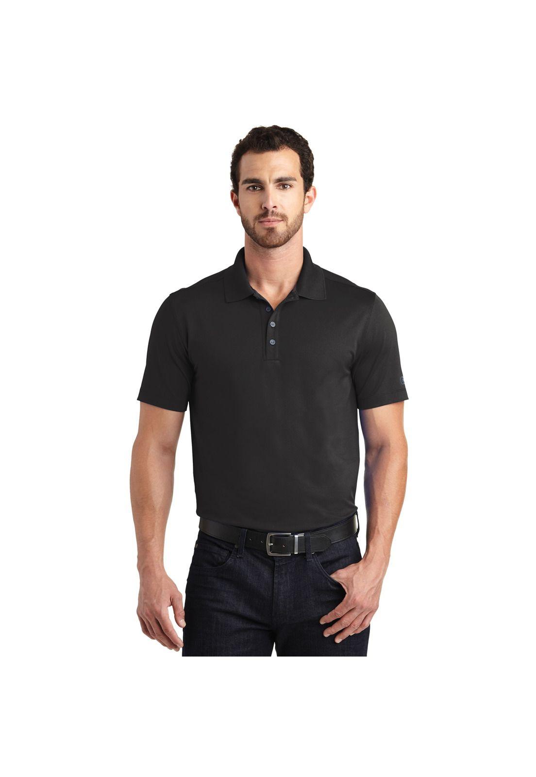 Polera Pique Lisa Manga Corta Color Negro Sangiovanni-1