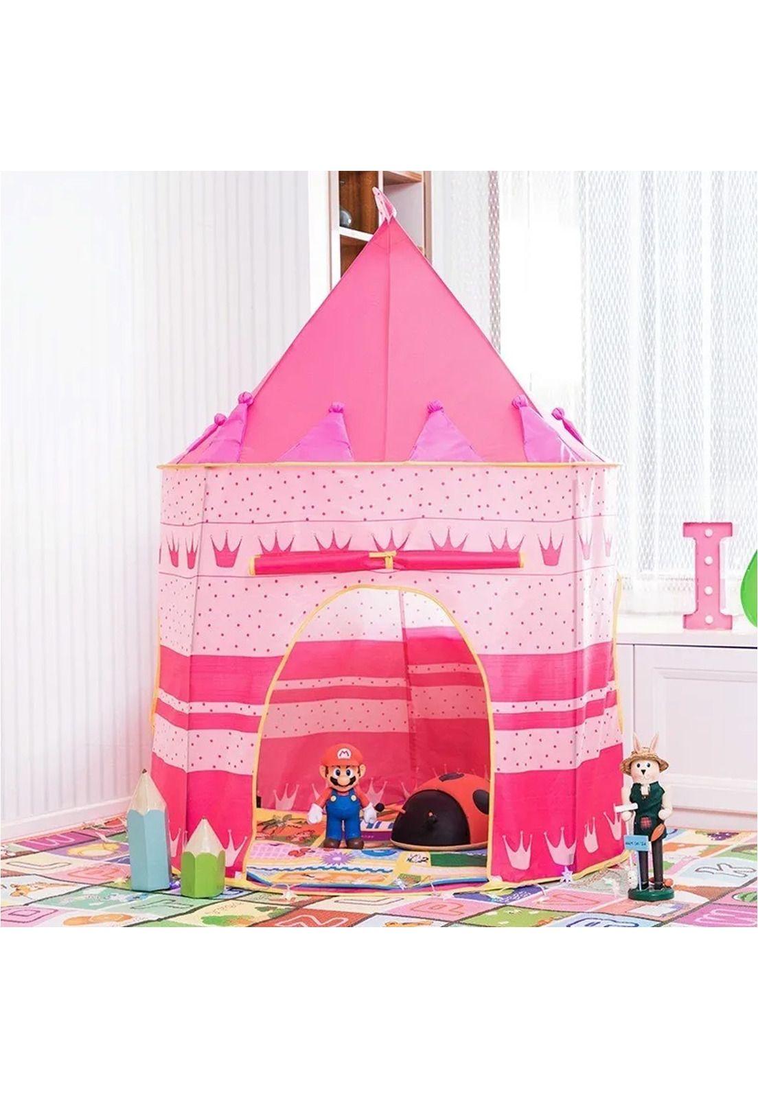 Tienda Carpa Castillo Campaña Infantil Para Niños Rosada-2