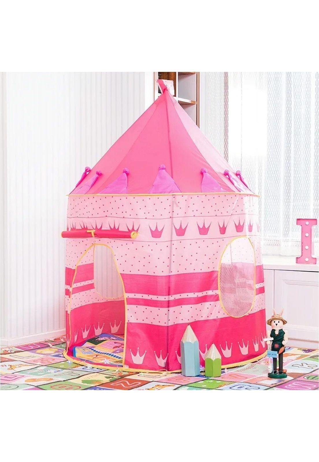 Tienda Carpa Castillo Campaña Infantil Para Niños Rosada-3