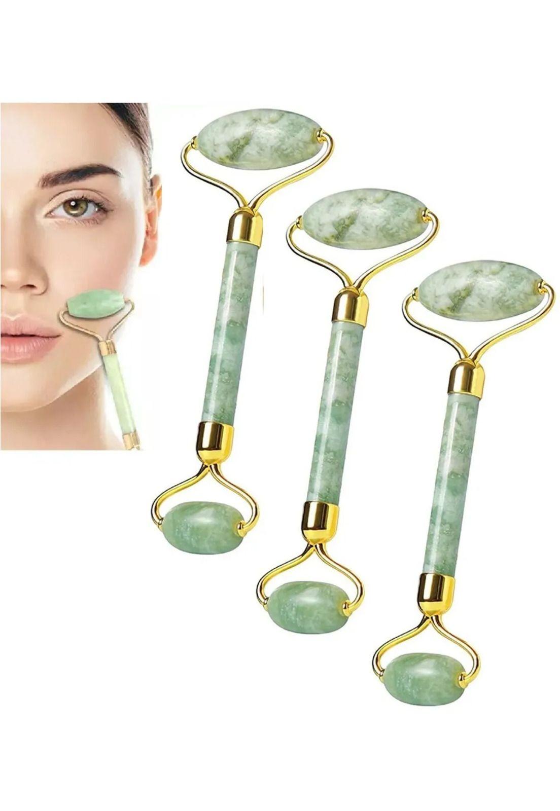 Pack 3 Rodillo Masajeador Roller Jade Facial Roller Piedra Jade-0