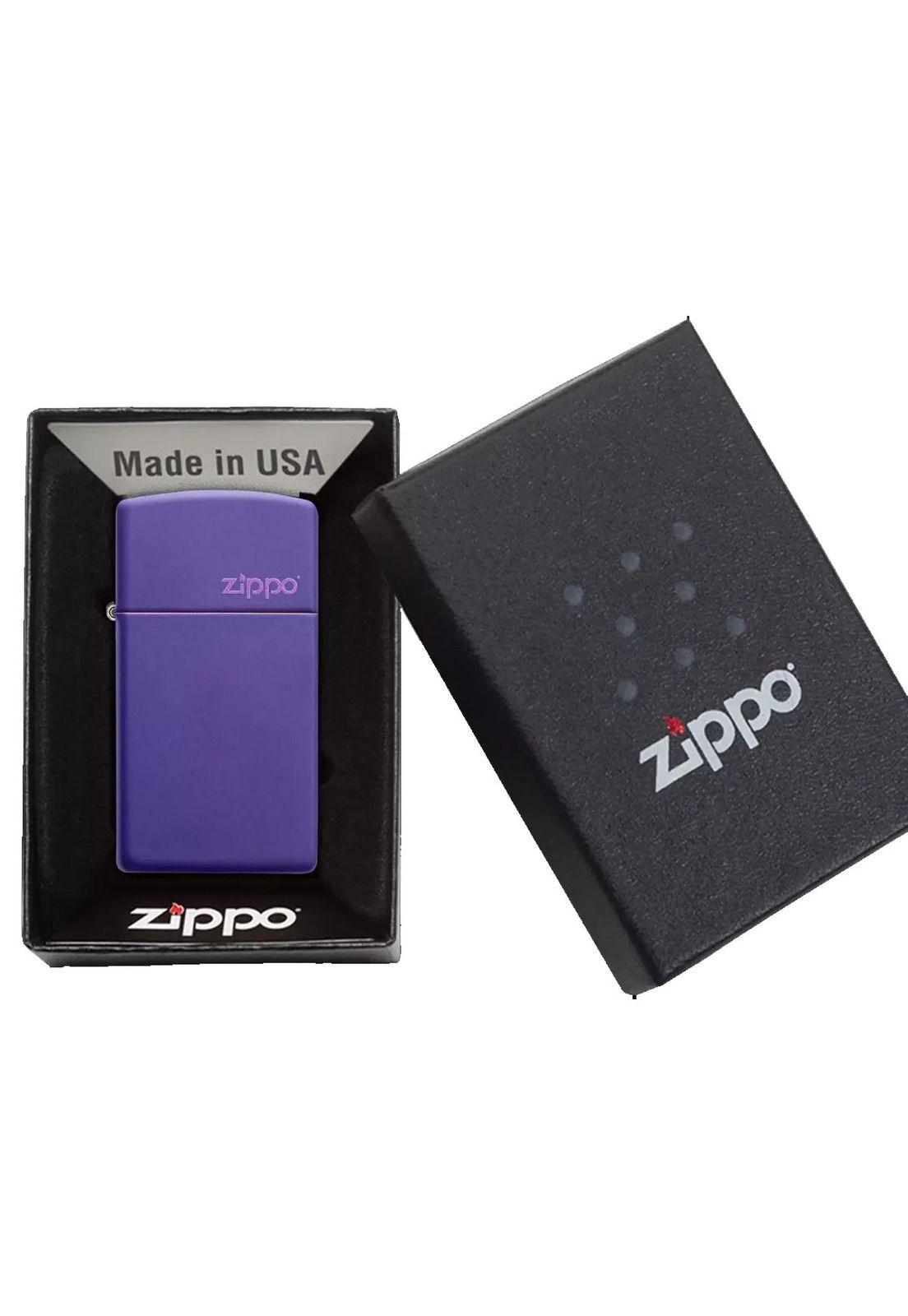 Encendedor Zippo Slim Purple Logo ZP1637ZL-4