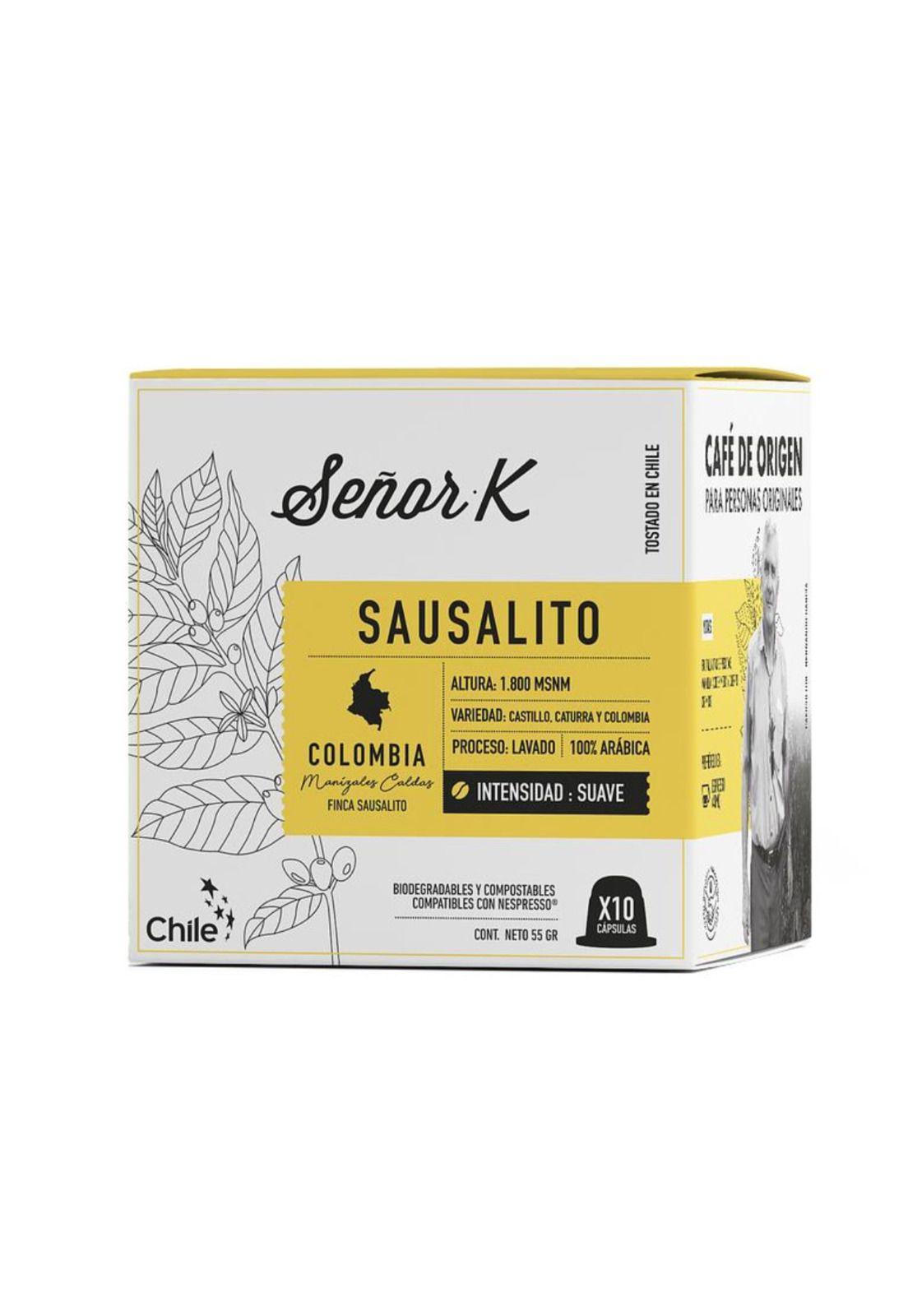 Capsulas Nespresso Colombia Sausalito x10 Cafe Señor K-0