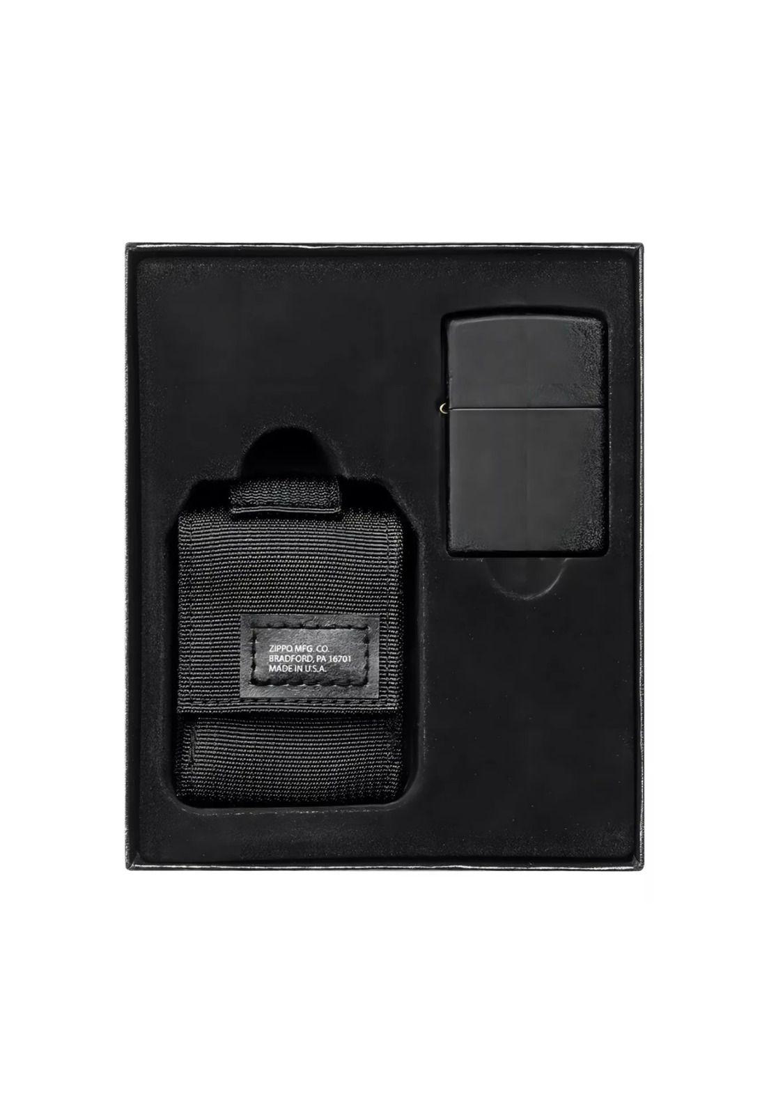 Kit Encendedor Zippo Black Crackle+Estuche Tactical ZP49402 (Talle:Tamaño Único)-0