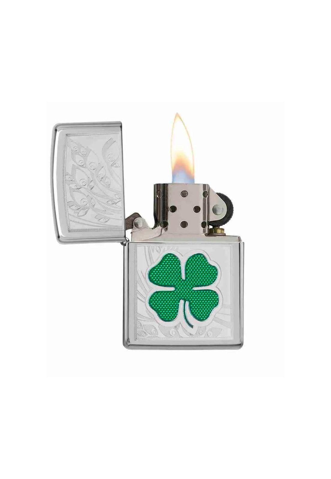 Encendedor Zippo Clover Trebol Design Plateado Zp24699-1