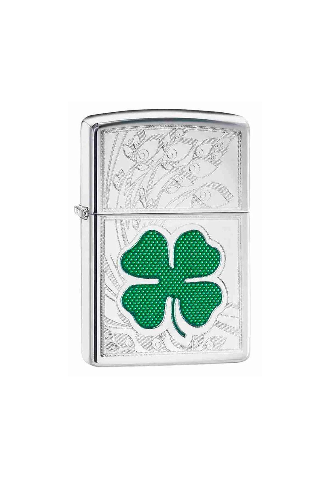 Encendedor Zippo Clover Trebol Design Plateado Zp24699-2