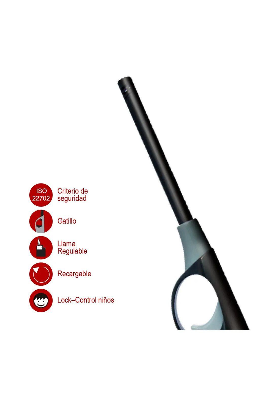 Chispero Eléctrico Encendedor Ronson Tubo Largo Gris-2