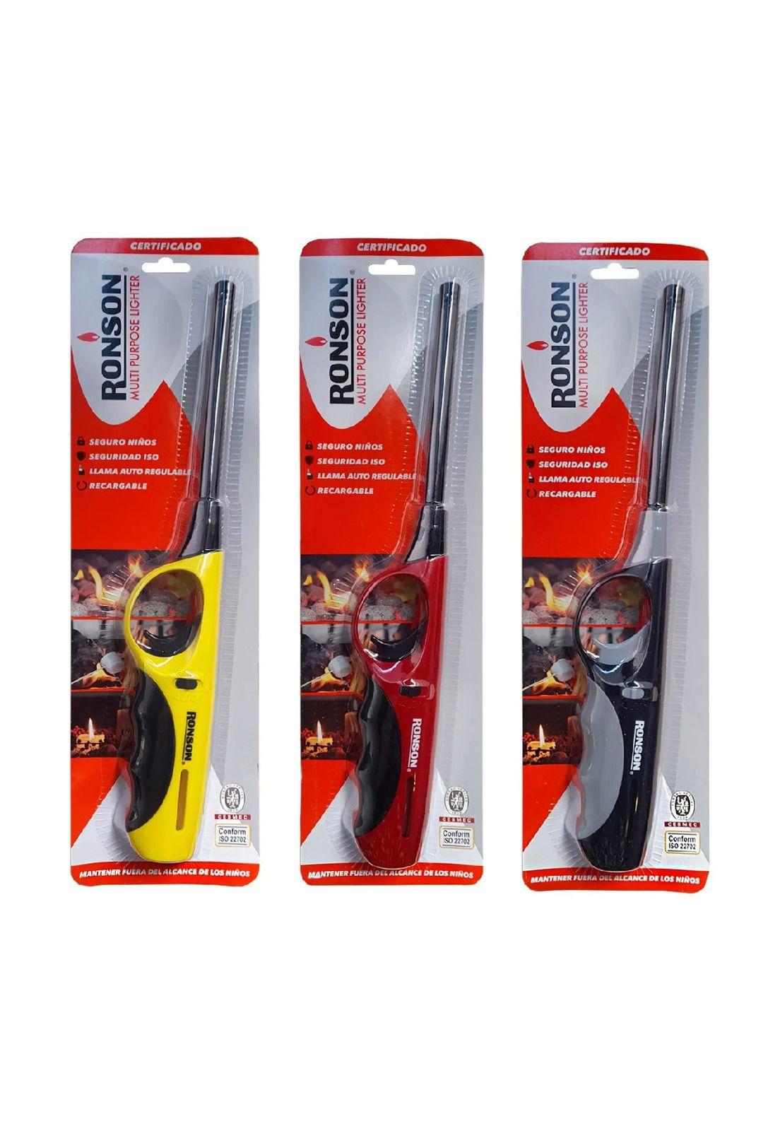 Chispero Eléctrico Encendedor Ronson Tubo Largo Gris-4