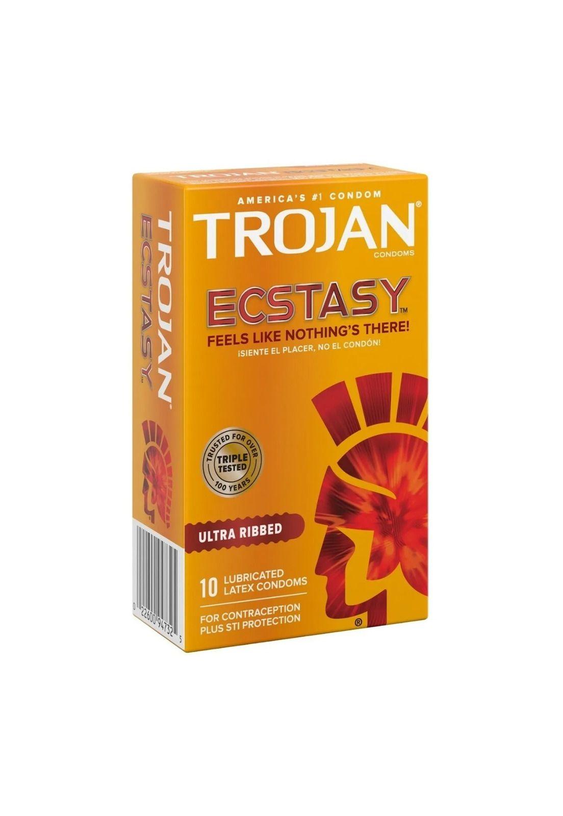 Condones Preservativos Latex Texturizados Trojan Ecstasy 10u-0