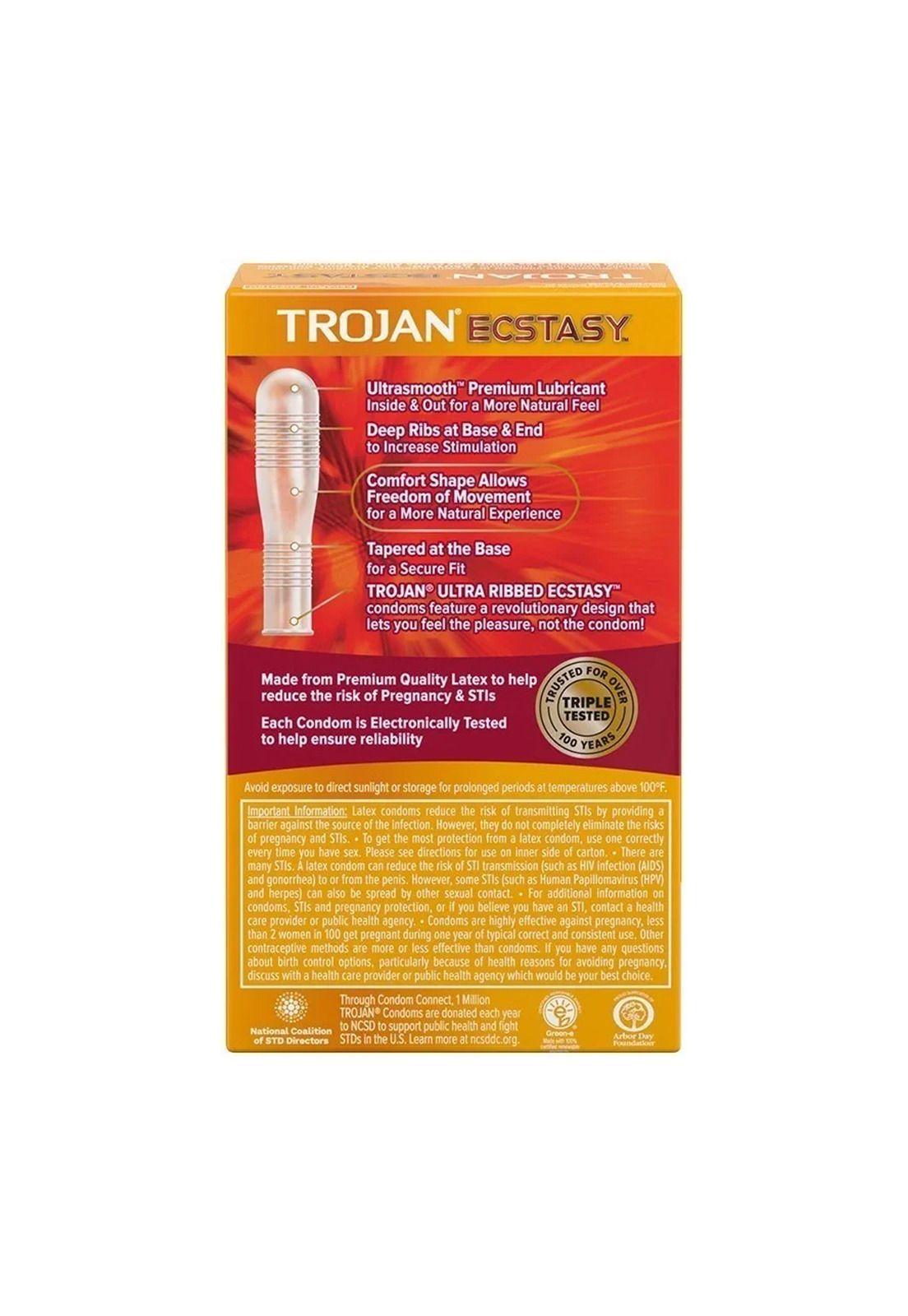 Condones Preservativos Latex Texturizados Trojan Ecstasy 10u-1