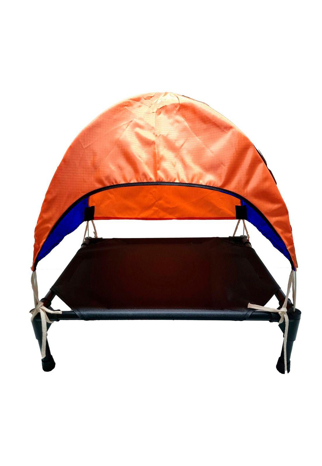 Cama para Mascota Carpa Elevada c/Techo 25x40cm Azul/Naranja-0