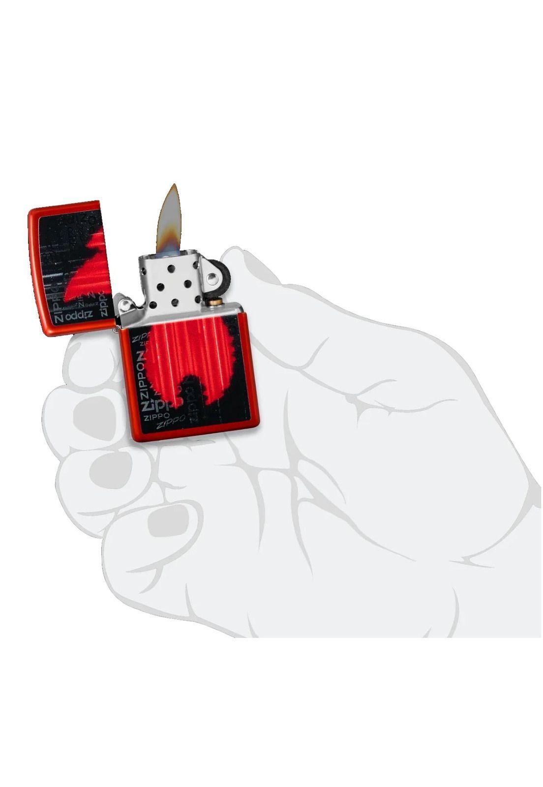 Encendedor Zippo Flame Design Negro Rojo ZP49584-4