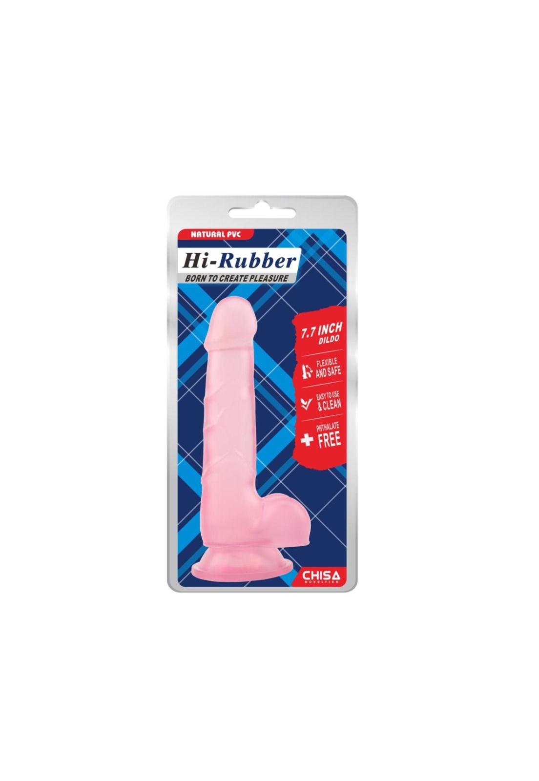 Dildo Consolador Silicona Hi-Rubber 19cm Rosado-0