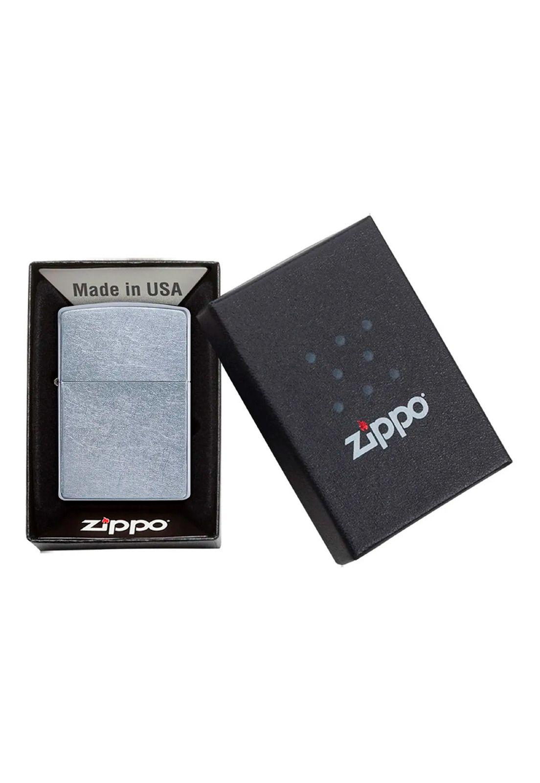 Encendedor Zippo Lighter Street Chrome Plateado Zp207-4