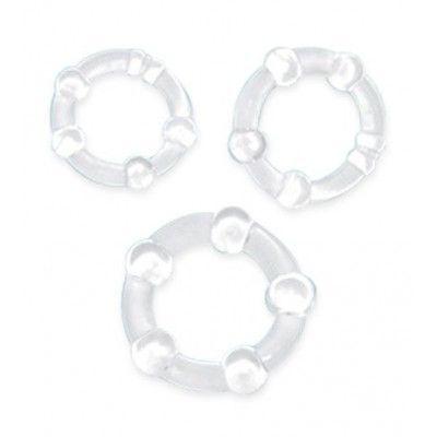 Anillo Erector Para Pene Transparente Con Perlas-1