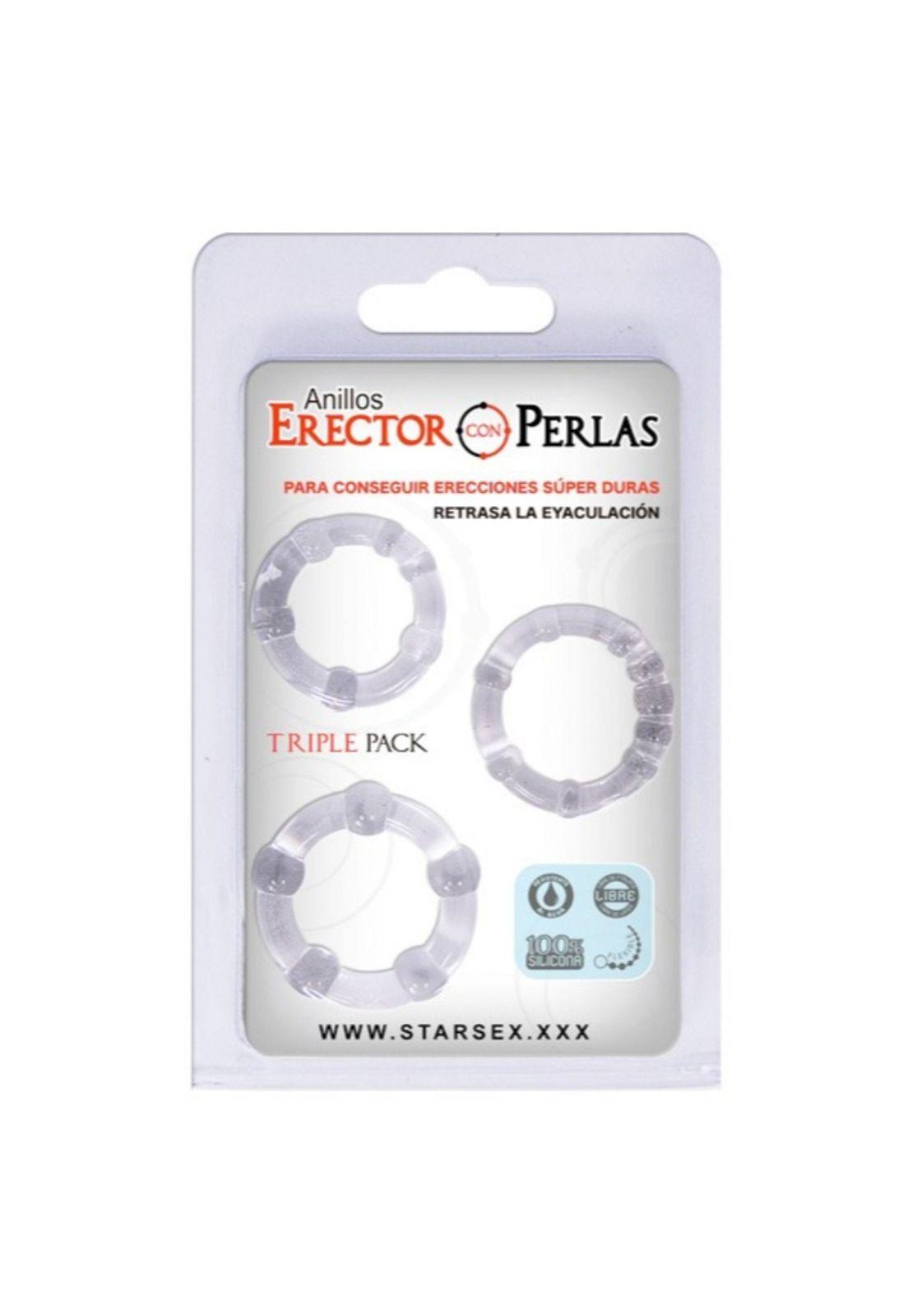 Anillo Erector Para Pene Transparente Con Perlas-0