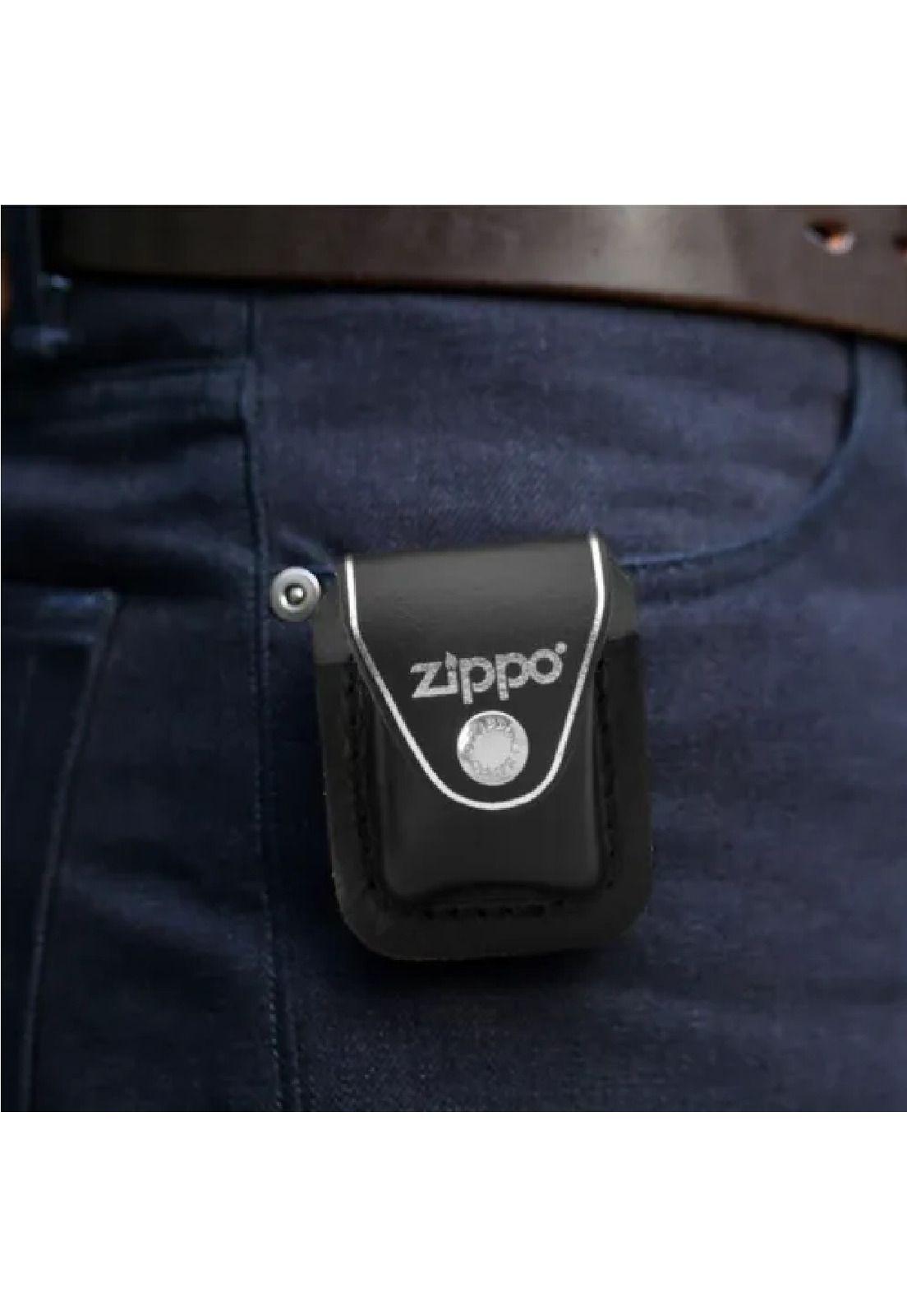 Estuche Zippo Funda Cuero Black Negro (Talle:Tamaño Único)-4