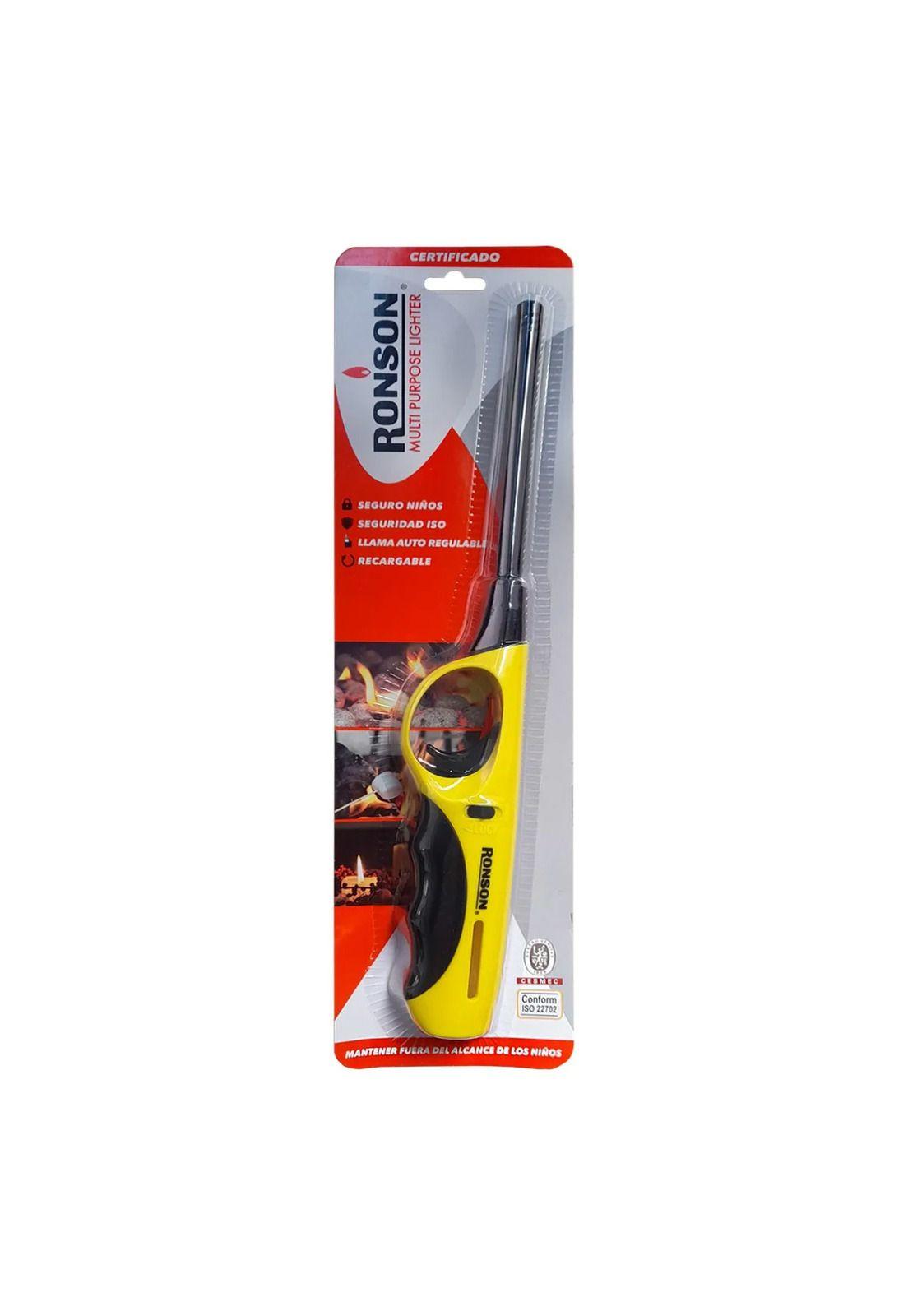Chispero Eléctrico Encendedor Ronson Tubo Largo Amarillo-3