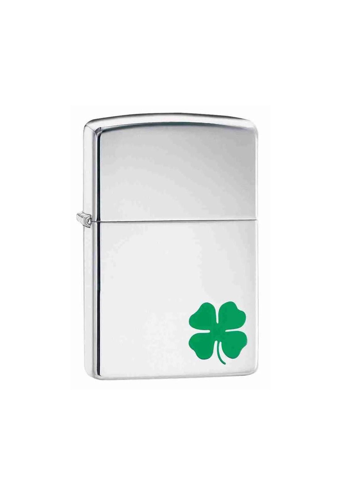 Encendedor Zippo Bit O Clock Trebol Design Plateado ZP24007-2