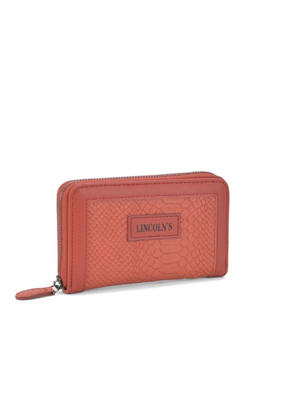Billetera Mujer Madreselva Croco Carmin Lincoln's-2