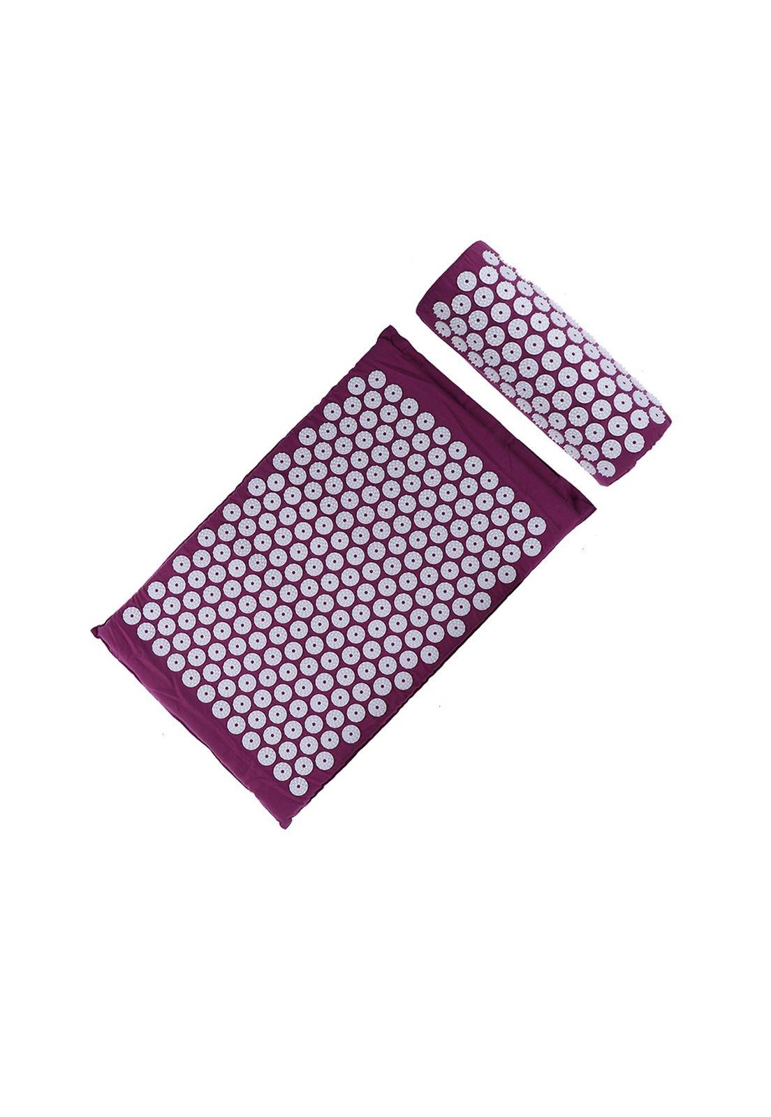 Alfombra Acupress Almohada Esterilla Yoga Acupresión Morada.-0
