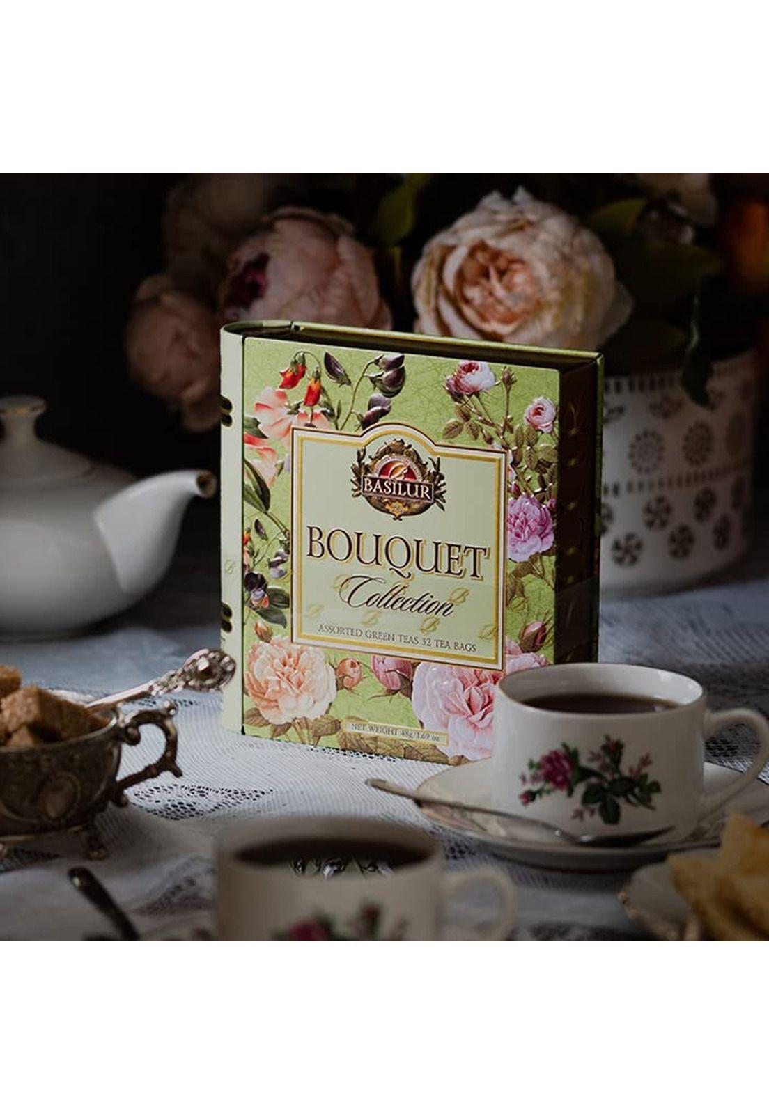 Te Verde Surtido Basilur Libro Bouquet 32 bolsas.-6