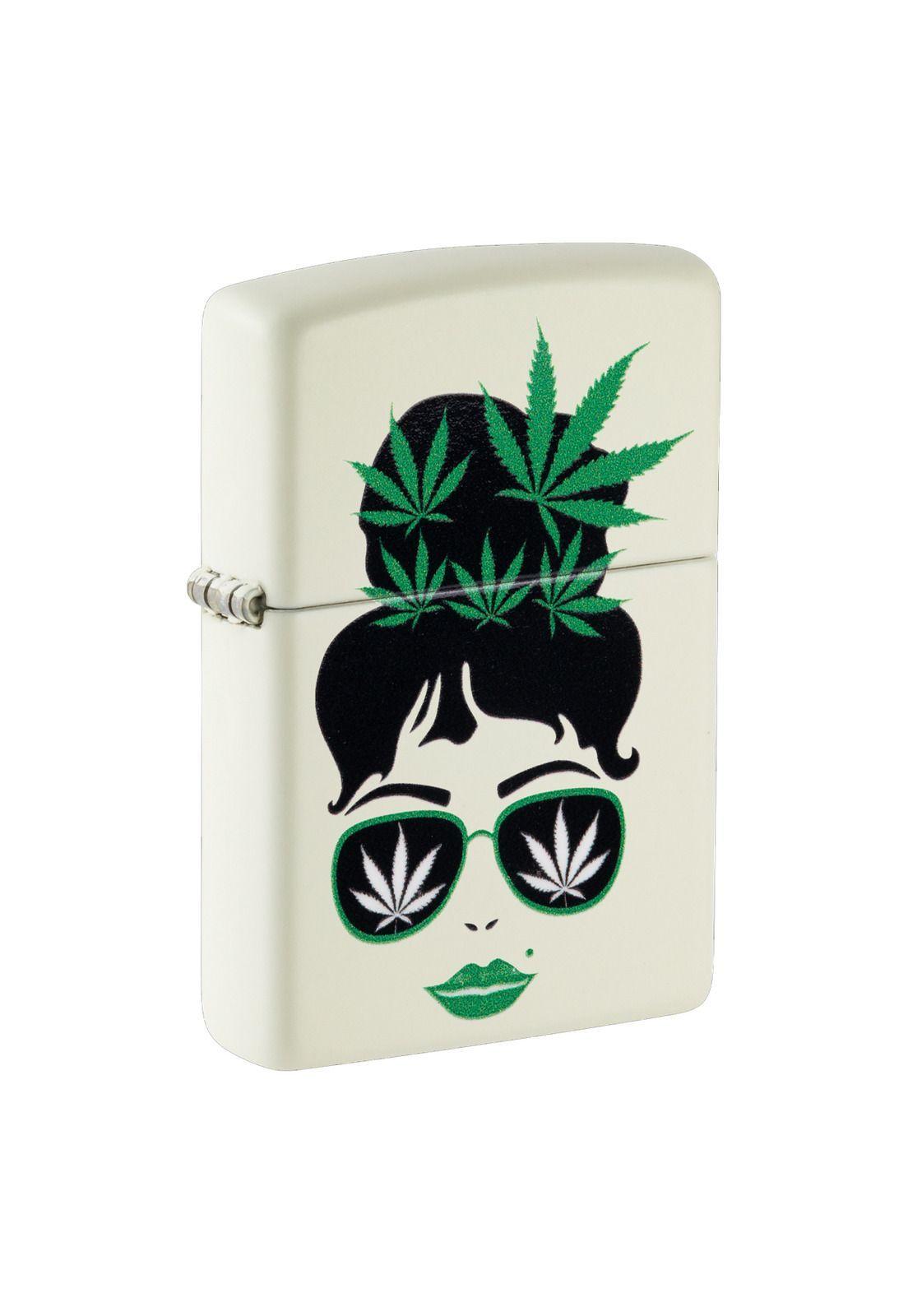 Encendedor Zippo Cannab1s Girl Glow Design Blanco ZP49837-2