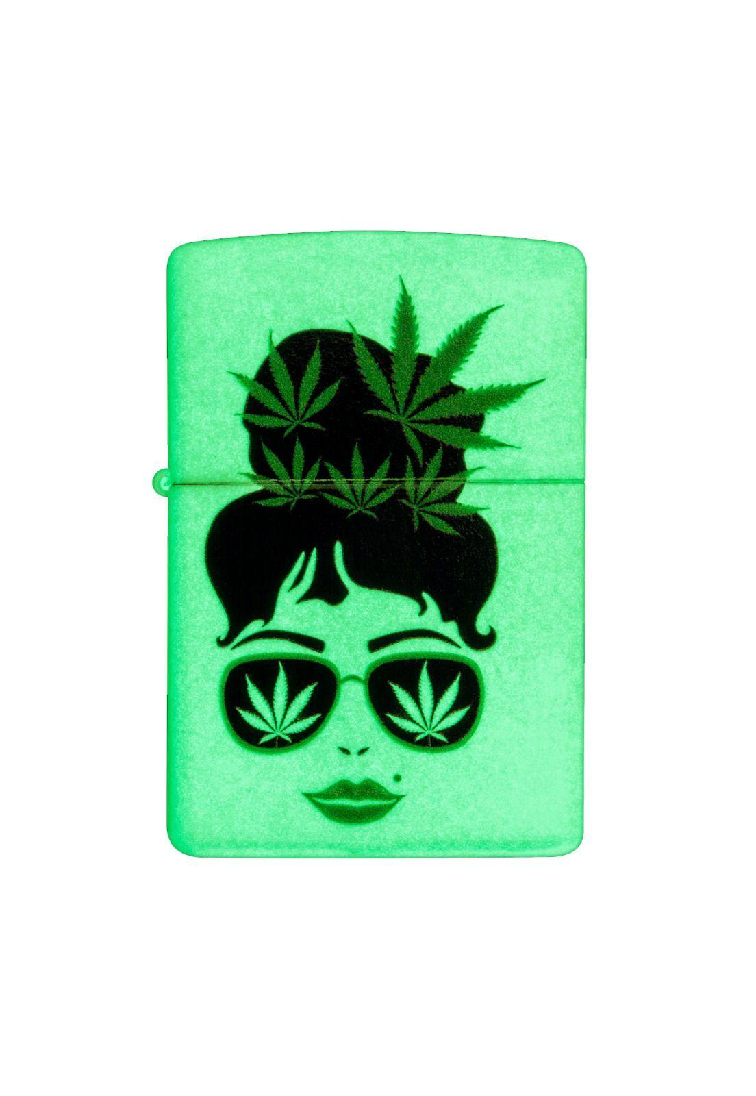 Encendedor Zippo Cannab1s Girl Glow Design Blanco ZP49837-3