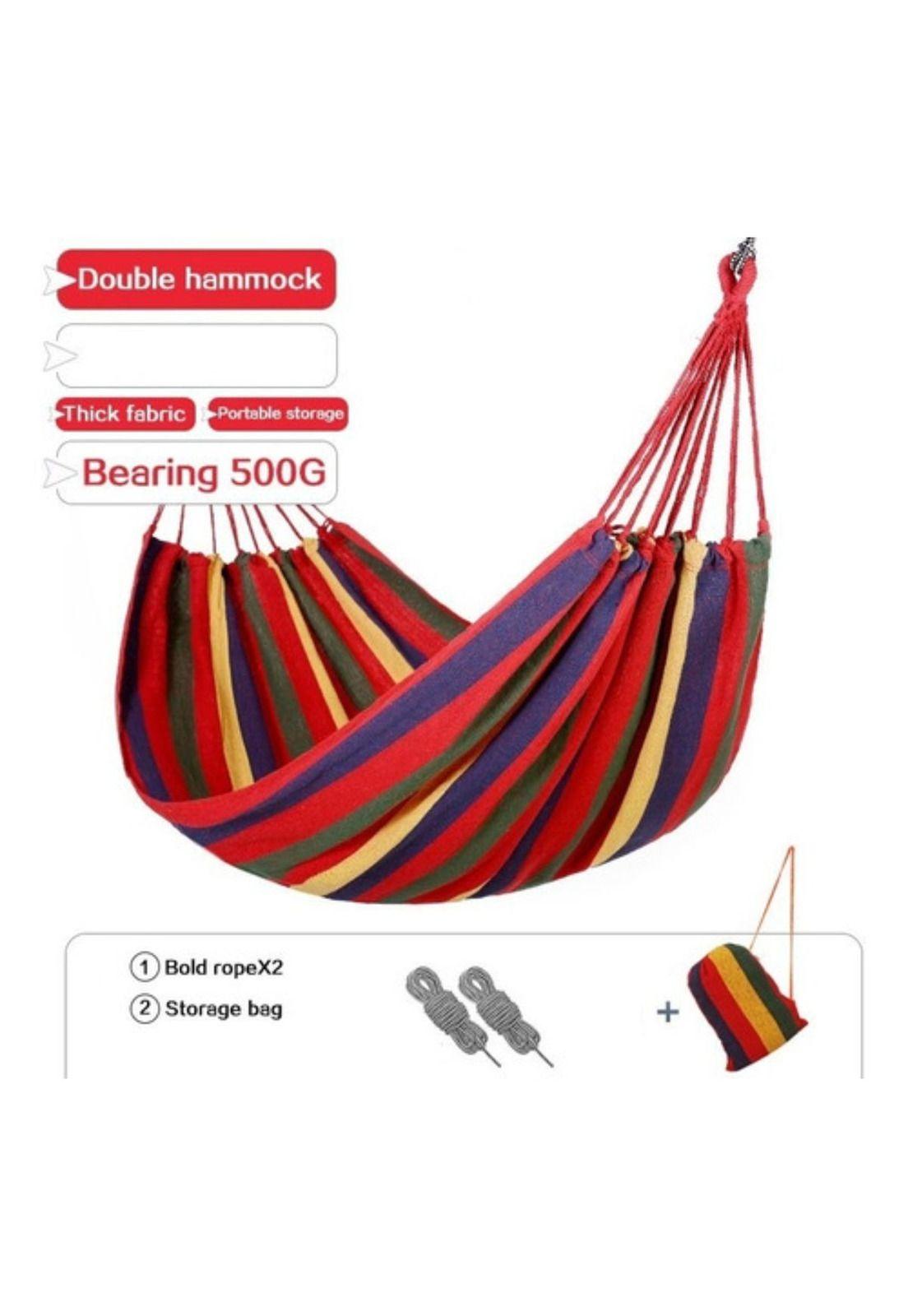 Hamaca 1 Plaza Colgante 80x190cm Hasta 100kg Rojo Multicolor-1