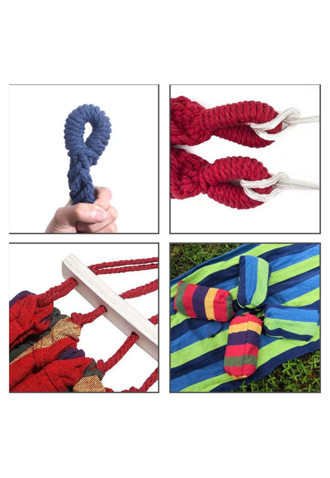 Hamaca 1 Plaza Colgante 80x190cm Hasta 100kg Rojo Multicolor-2