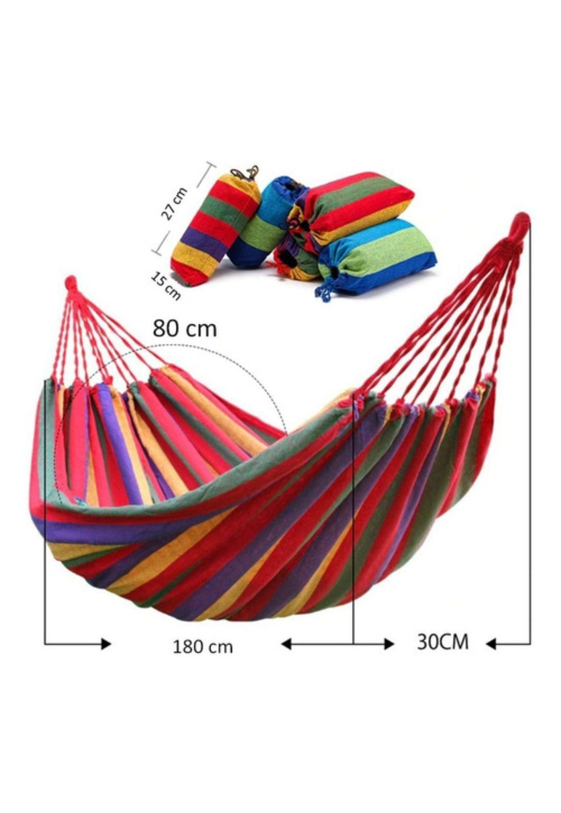 Hamaca 1 Plaza Colgante 80x190cm Hasta 100kg Rojo Multicolor-5