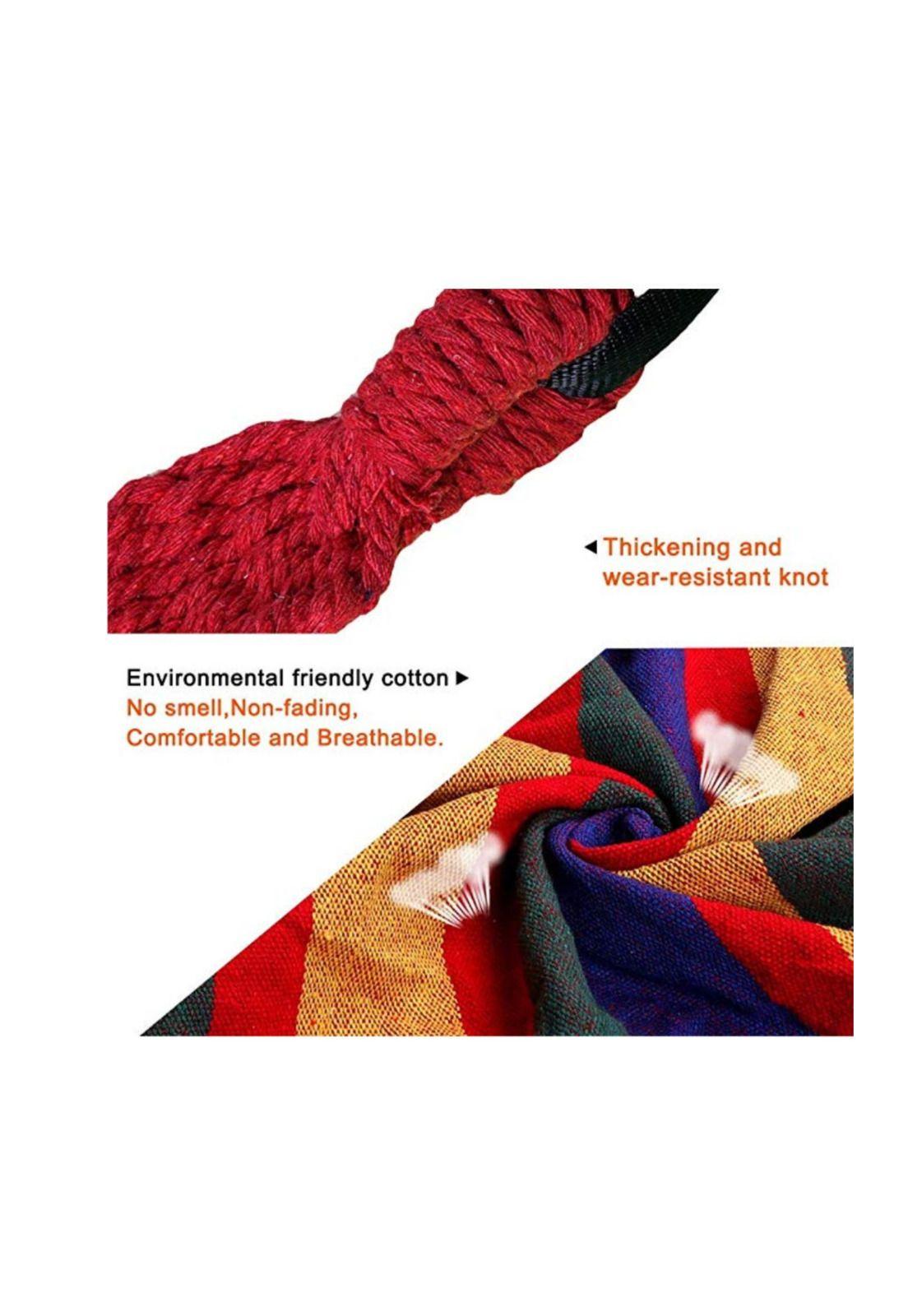 Hamaca 1 Plaza Colgante 80x190cm Hasta 100kg Rojo Multicolor-6
