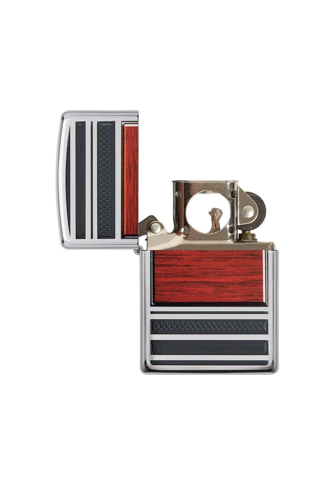 Encendedor Zippo Steel And Wood Desing Plateado ZP28676-1