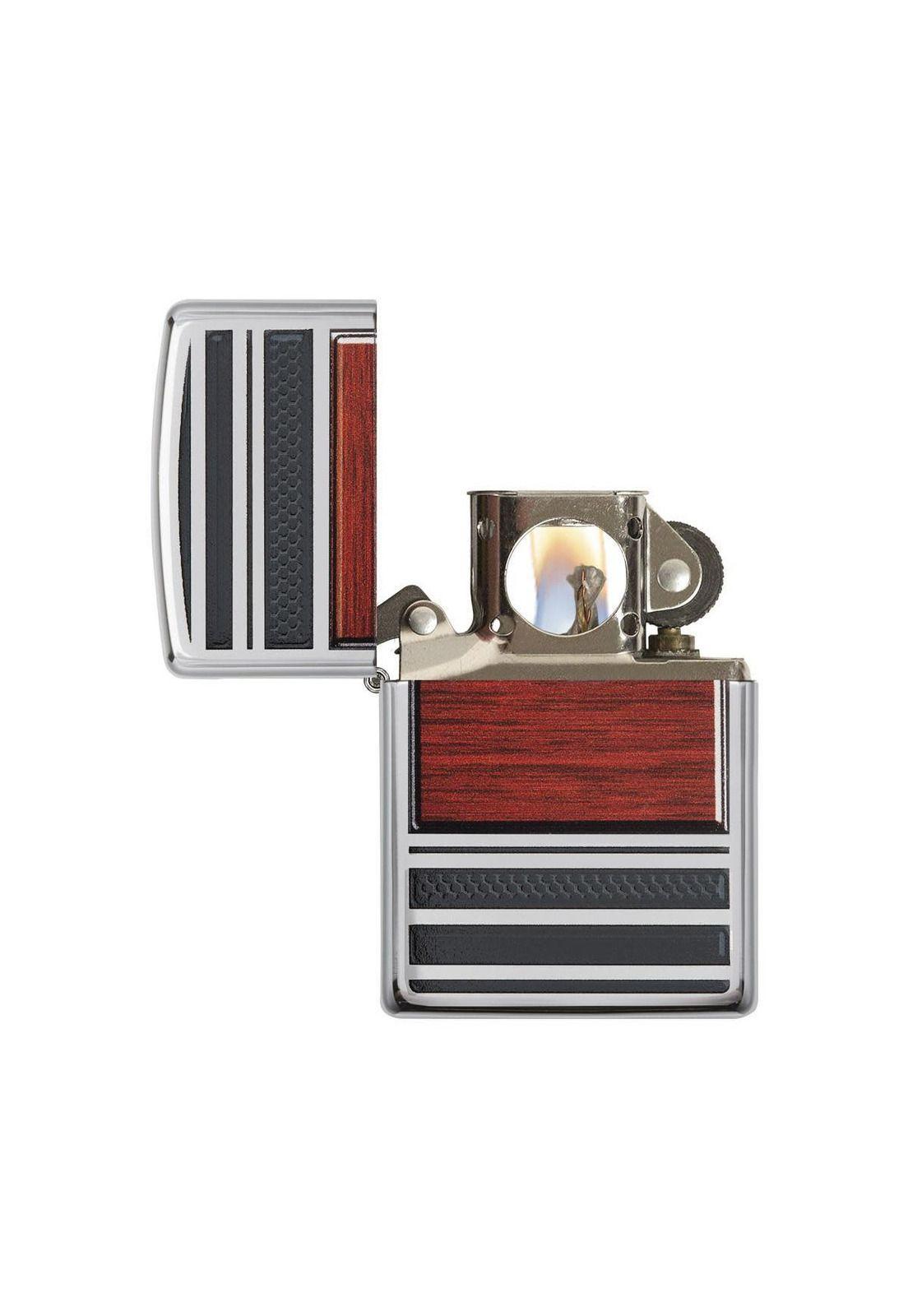 Encendedor Zippo Steel And Wood Desing Plateado ZP28676-3
