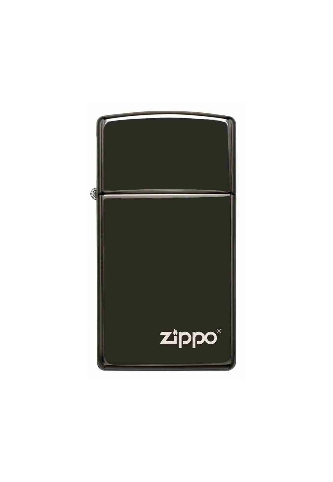 Encendedor Zippo Slim Black Ebony Logo Negro ZP28123ZL-0