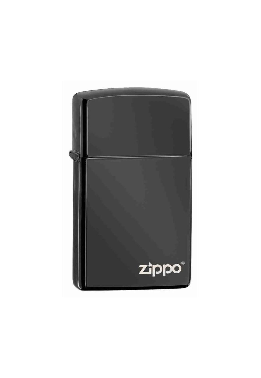Encendedor Zippo Slim Black Ebony Logo Negro ZP28123ZL-2