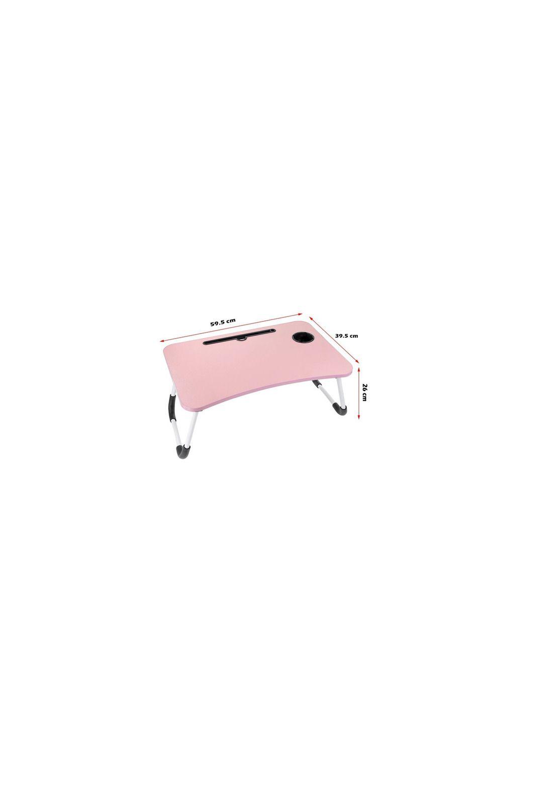 Mesa De Cama Plegable Para Notebook Portavaso Color Rosa-0