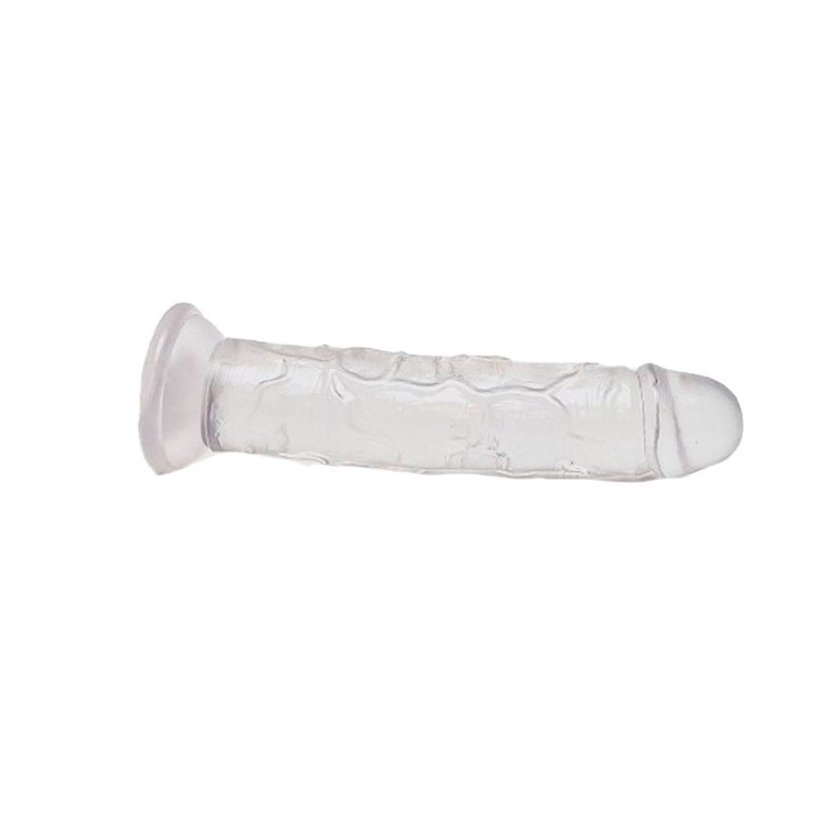 Consolador Dildo Jelly Transparente Con Ventosa 19 Cm-1
